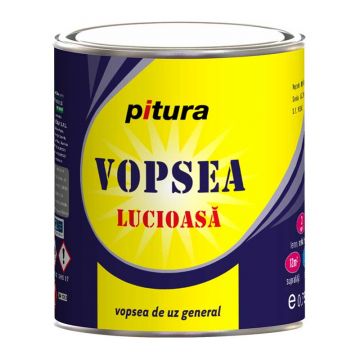 Vopsea alchidica, lucioasa, pentru lemn / metal, gri deschis, interior / exterior, 0.6 L, Pitura, Kober