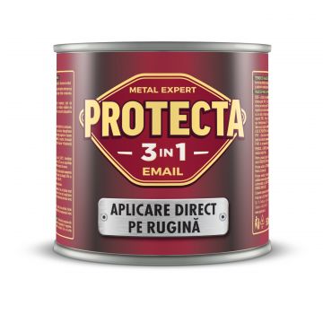 Vopsea alchidica pentru metal, interior / exterior, 0.5 L, alb, 3 in 1, Protecta