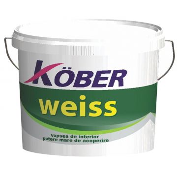 Vopsea lavabila pentru interior, 4 L, alb, Weiss, Kober