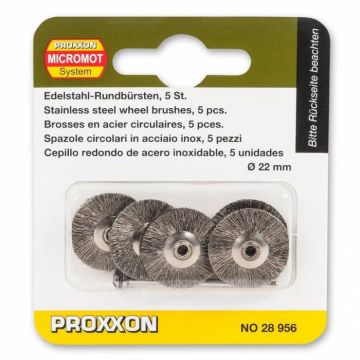 Set perii din inox, slefuire metal Proxxon 28956, O22 mm, 6 piese