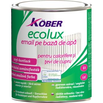 Vopsea acrilica, pentru calorifere si tevi cupru, 2.5 L, alb, interior / exterior, V82101, Ecolux, Kober