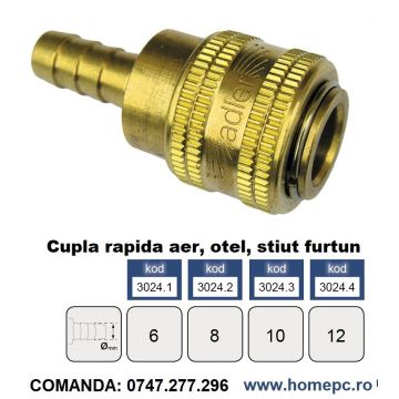 Cupla rapida aer, alama, stiut furtun 12 mm ADLER MA3024.4