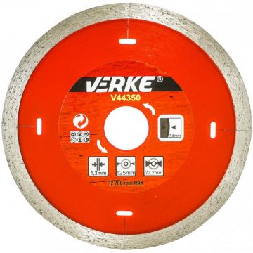 Disc diamantat pentru beton 125X22.2X1.2 mm V44350 Verke