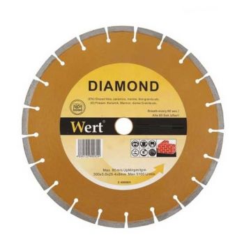 Disc diamantat, taiere marmura, granit, faianta Wert W2711-230, Ø230x22.2 mm