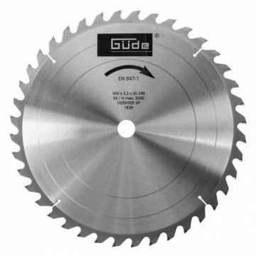 Disc pentru fierastrau circular, taiere lemn Guede 1839, O400 x 30 mm, 40 dinti