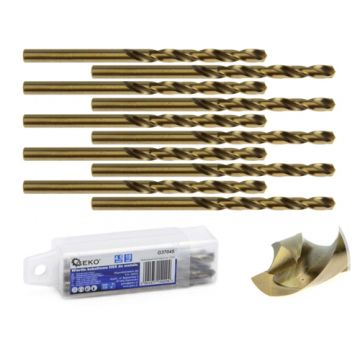 Set burghie pentru metal cu cobalt HSS 4,5mm 10 piese, GEKO G37045