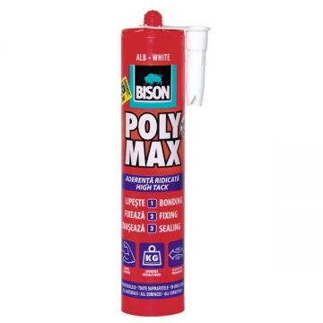 Adeziv BISON 425ml POLYMAX HIGH TACK - alb