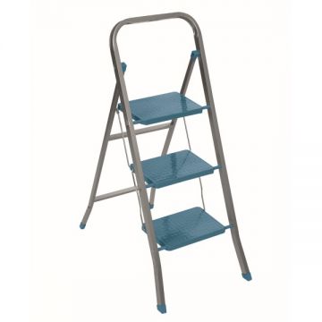 Scara Zilan ZLN4292, 3 trepte, 120 Kg, Argintiu Albastru Scara Zilan ZLN4292, 3 trepte, 120 Kg, Argintiu Albastru