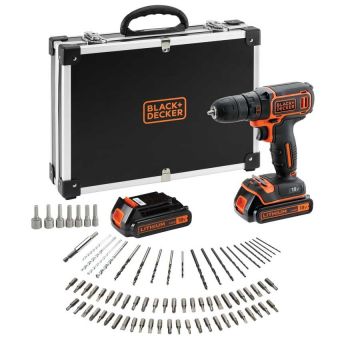 ﻿Masina De Gaurit Si Insurubat Black+Decker BDCDC18BAFC 18V 1.5 Ah + Valiza Transport