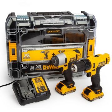 Set 2 scule DeWALT DCK211D2T - DCD710+DCF815 + incarcator 10.8V