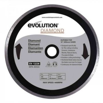 Disc diamantat pentru fierastrau circular Evolution RAGEBLADE255DIAMOND-1619, O255x25.4 mm