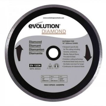 Disc diamantat pentru fierastrau circular Evolution RAGEBLADE255DIAMOND-1619, O255x25.4 mm Disc diamantat pentru fierastrau circular Evolution RAGEBLADE255DIAMOND-1619, O255x25.4 mm