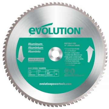 Disc pentru fierastrau circular, taiere aluminiu Evolution 80TBLADE14-0514, O355 x 25.4 mm, 80 dinti