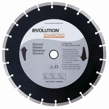 Disc pentru fierastrau circular, taiere marmura, piatra Evolution RAGEBLADE305DIAMOND-8105, O305x22.2 mm