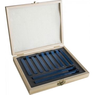 Set de cutite pentru strunjire metal de diferite forme Guede 40312, 11 piese