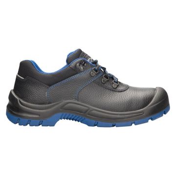 Pantofi de protectie cu bombeu metalic si lamela antiperforatie metalica KING S3 SRC 44 negru - albastru