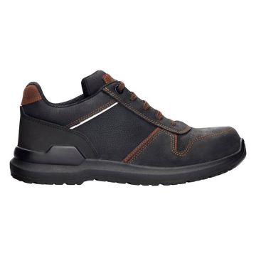 Pantofi de protectie cu bombeu metalic si lamela antiperforatie non-metalica MASTERLOW S3 SRC 42 negru