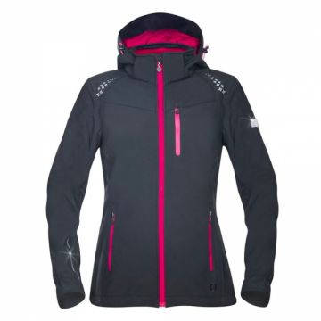 Jacheta softshell pentru femei FLORET - negru roz