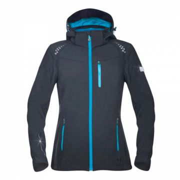 Jacheta softshell pentru femei FLORET - negru turcoaz