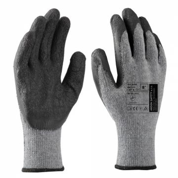 Manusi de protectie cu palma imersata in latex Dick Basic gri negru 2242X