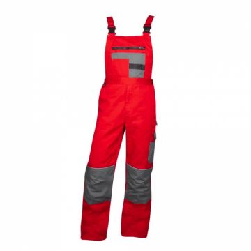 Pantaloni de lucru cu pieptar 2STRONG - rosu gri