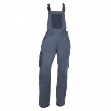 Pantaloni de lucru cu pieptar 4TECH - asfalt negru - pentru femei