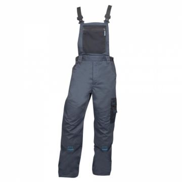 Pantaloni de lucru cu pieptar 4TECH - asfalt negru