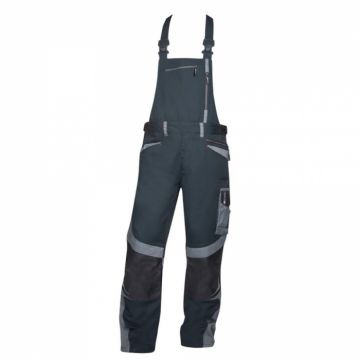 Pantaloni de lucru cu pieptar R8ED - negru gri
