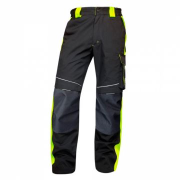 Pantaloni de lucru in talie NEON - negru galben