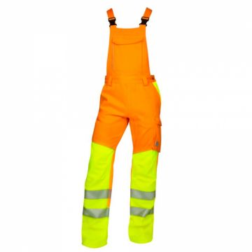 Pantaloni reflectorizanti de lucru cu pieptar SIGNAL - portocaliu