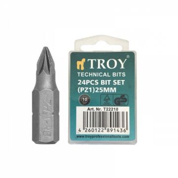 Set de biti cruce Troy 22210, PZ1, 25 mm, 24 bucati