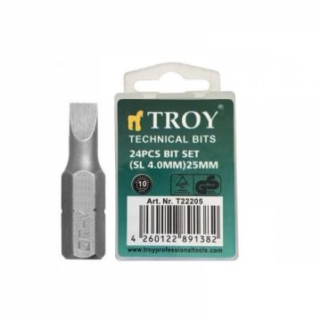 Set de biti drepti Troy 22205, SL4, 25 mm, 24 bucati