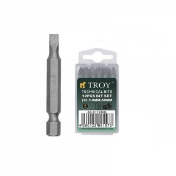 Set de biti drepti Troy 22225, SL4, 50 mm, 12 bucati