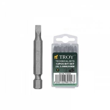 Set de biti drepti Troy 22227, SL5, 50 mm, 12 bucati