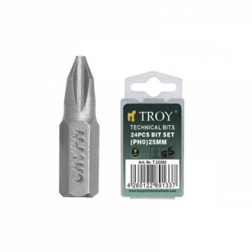 Set de biti Troy 22200, PH0, 25 mm, 24 bucati