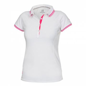 Tricou polo cu maneca scurta FLORET pentru femei - alb roz