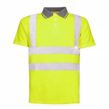 Tricou polo reflectorizant cu maneca scurta REF 201 - galben