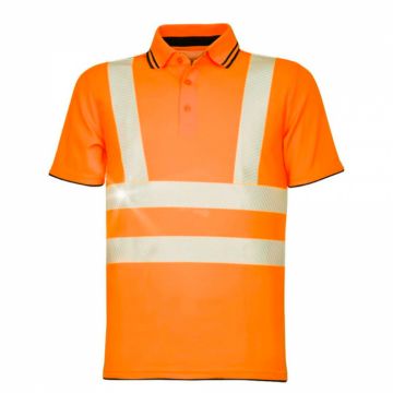 Tricou polo reflectorizant cu maneca scurta SIGNAL - portocaliu