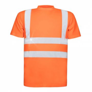 Tricou simplu reflectorizant cu maneca scurta REF 102 - portocaliu