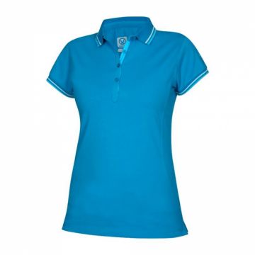 Tricou polo cu maneca scurta FLORET pentru femei - albastru alb