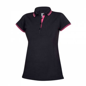 Tricou polo cu maneca scurta FLORET pentru femei - negru roz