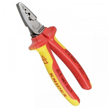 Cleste profesional izolat pentru sertizat ferule Knipex 97 78 180, 180 mm, O0.25-16 mm ²