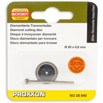 Disc diamantat continuu, taiere ceramica, fibra de sticla, plastic Proxxon 28840, O20 mm