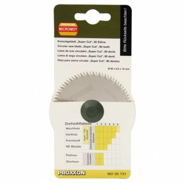 Disc super cut pentru FET, taiere lemn, plastic Proxxon 28731, O85x10 mm, 80 dinti