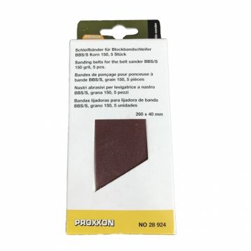 Set benzi de slefuire pentru BBS S, Proxxon 28924, 260x40 mm, granulatie 150, 5 bucati