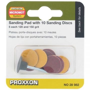 Set discuri de slefuire autoadezive Proxxon 28982, O18 mm, granulatie K120-K150, 20 piese