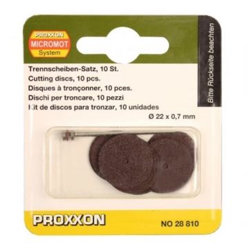 Set discuri din corindon,  taiere lemn, metal, plastic Proxxon 28810, O22 mm, 11 piese Set discuri din corindon,  taiere lemn, metal, plastic Proxxon 28810, O22 mm, 11 piese