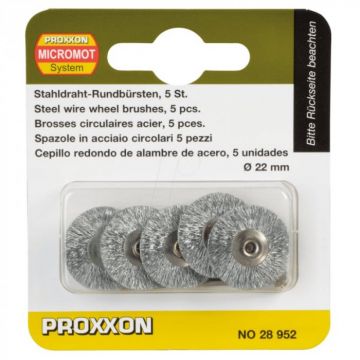 Set perii din otel, slefuire metal Proxxon 28952, O22 mm, 6 piese