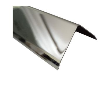 Profil inox,tip cornier cu laturi tesite, crom oglinda,15x15 mm,lungime 2700 mm