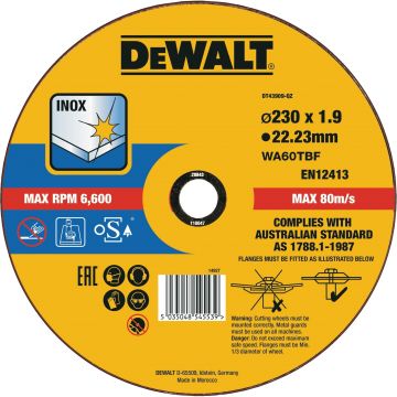 Disc DeWalt DT43909 230 mm 1.9 mm Taiere Inox